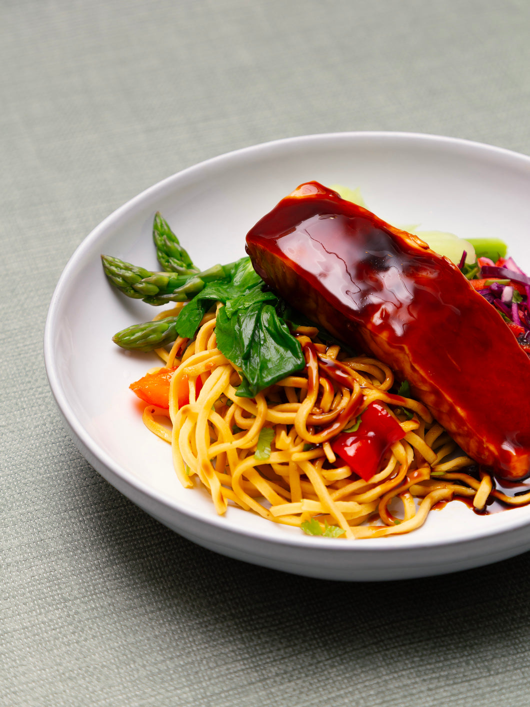 Teriyaki Salmon with Egg Noodles
